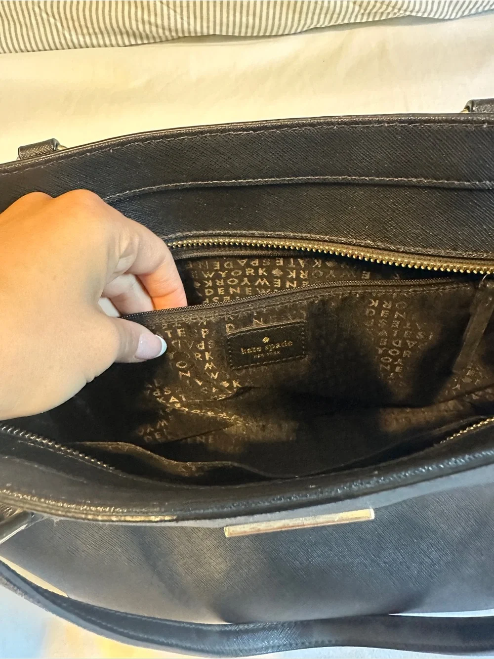 Kate Spade New York Laurel Way Dally Black Leather Tote Bag